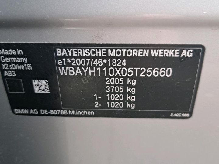 Photo 3 VIN: WBAYH110X05T25660 - BMW X2 