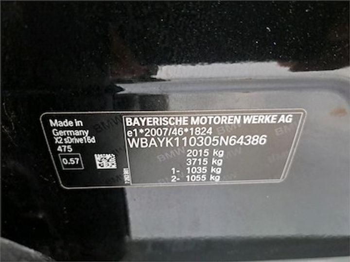 Photo 11 VIN: WBAYK110305N64386 - BMW X2 DIESEL 