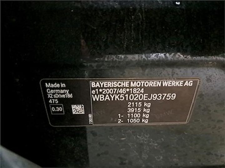 Photo 11 VIN: WBAYK51020EJ93759 - BMW X2 DIESEL 