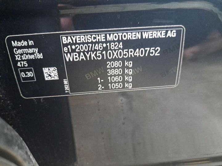 Photo 3 VIN: WBAYK510X05R40752 - BMW X2 