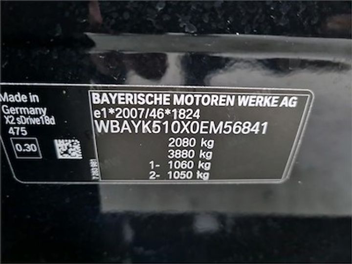 Photo 11 VIN: WBAYK510X0EM56841 - BMW X2 DIESEL 