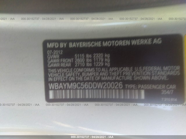 Photo 8 VIN: WBAYM9C56DDW20026 - BMW 6 