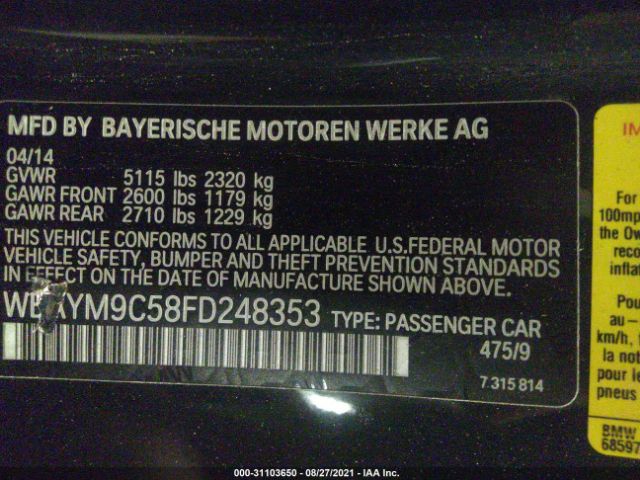 Photo 8 VIN: WBAYM9C58FD248353 - BMW 6 