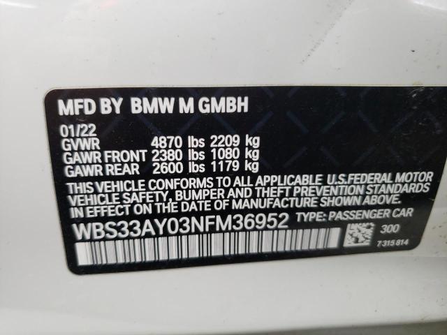 Photo 11 VIN: WBS33AY03NFM36952 - BMW M3 COMPETI 