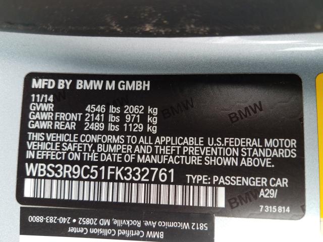 Photo 9 VIN: WBS3R9C51FK332761 - BMW M4 