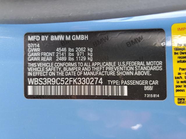 Photo 9 VIN: WBS3R9C52FK330274 - BMW M4 