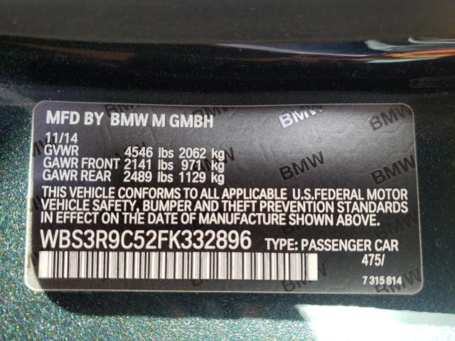 Photo 9 VIN: WBS3R9C52FK332896 - BMW M4 