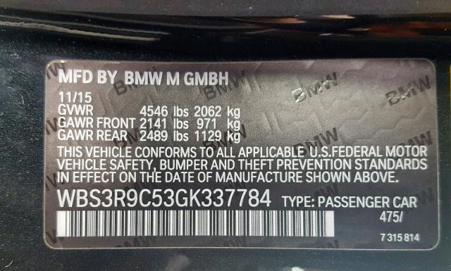 Photo 9 VIN: WBS3R9C53GK337784 - BMW M4 