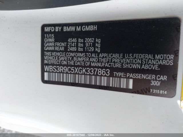 Photo 8 VIN: WBS3R9C5XGK337863 - BMW M4 