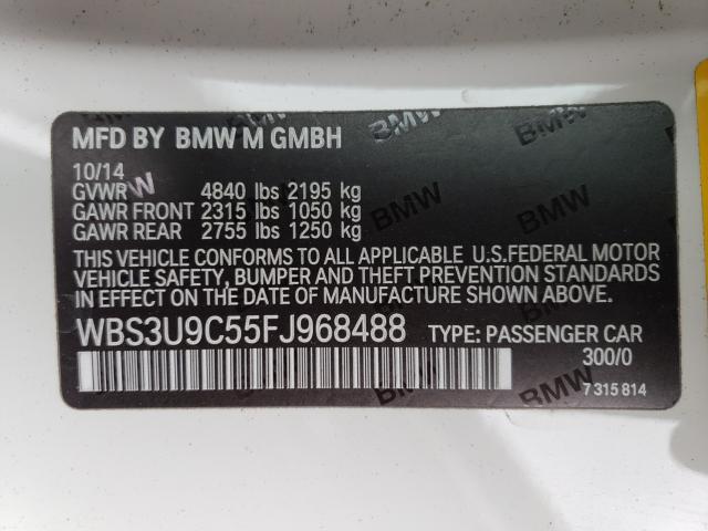 Photo 9 VIN: WBS3U9C55FJ968488 - BMW M4 