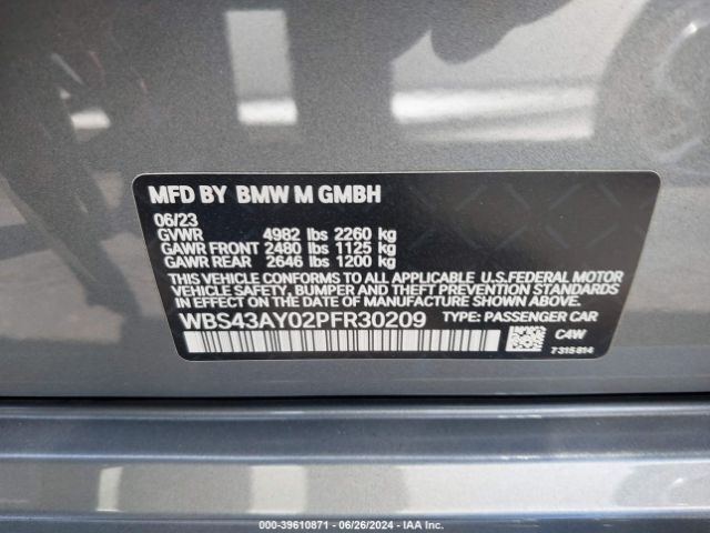 Photo 8 VIN: WBS43AY02PFR30209 - BMW M3 