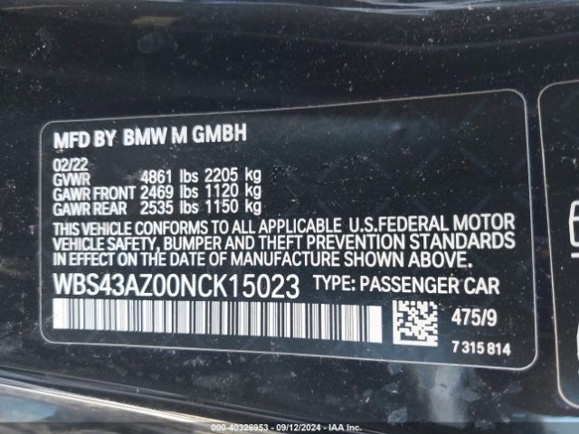 Photo 8 VIN: WBS43AZ00NCK15023 - BMW M4 