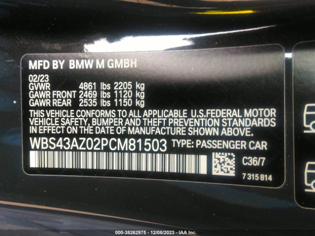 Photo 8 VIN: WBS43AZ02PCM81503 - BMW M4 