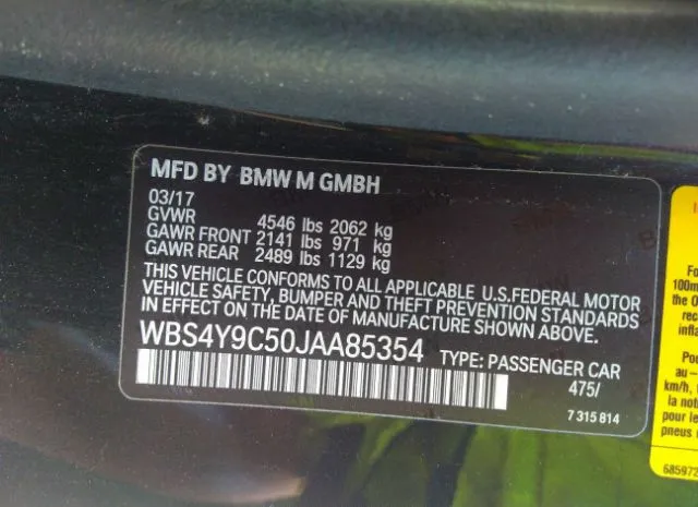 Photo 8 VIN: WBS4Y9C50JAA85354 - BMW M4 