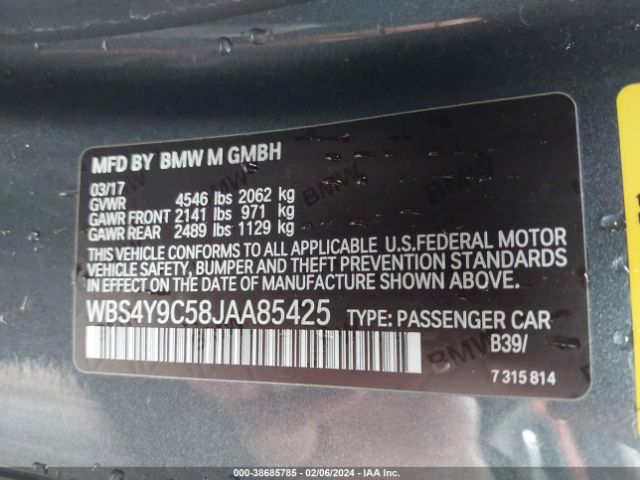 Photo 8 VIN: WBS4Y9C58JAA85425 - BMW M4 