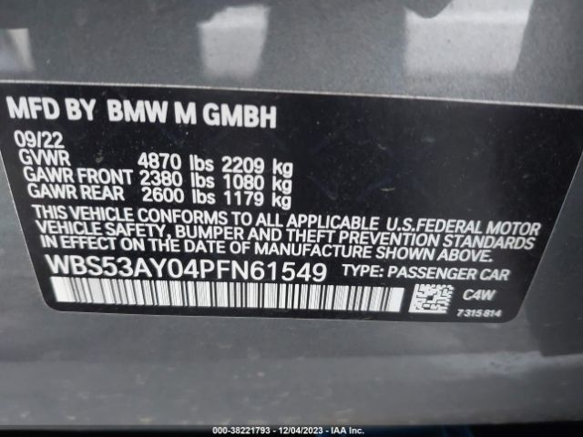 Photo 8 VIN: WBS53AY04PFN61549 - BMW M3 