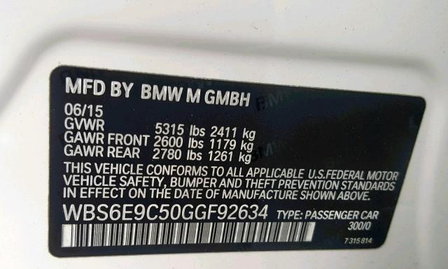 Photo 9 VIN: WBS6E9C50GGF92634 - BMW M6 