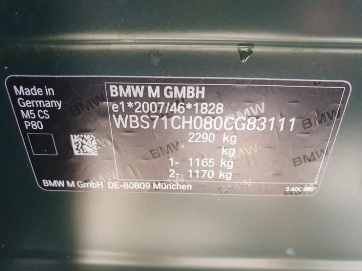 Photo 6 VIN: WBS71CH080CG83111 - BMW 5 SERIES SALOON 