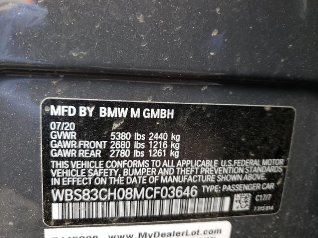 Photo 9 VIN: WBS83CH08MCF03646 - BMW M5 