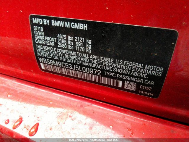 Photo 8 VIN: WBS8M9C53J5L00972 - BMW M3 