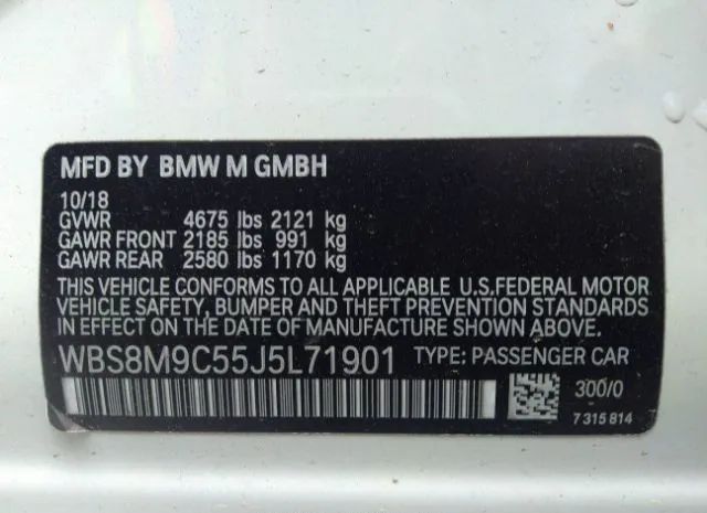 Photo 8 VIN: WBS8M9C55J5L71901 - BMW M3 