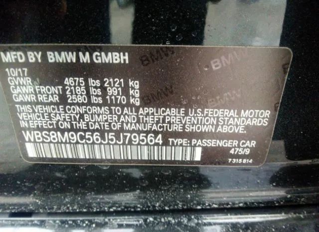 Photo 8 VIN: WBS8M9C56J5J79564 - BMW M3 