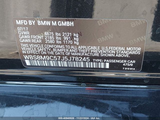 Photo 8 VIN: WBS8M9C57J5J78245 - BMW M3 