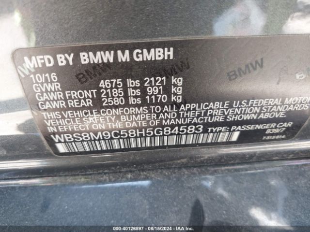 Photo 8 VIN: WBS8M9C58H5G84583 - BMW M3 