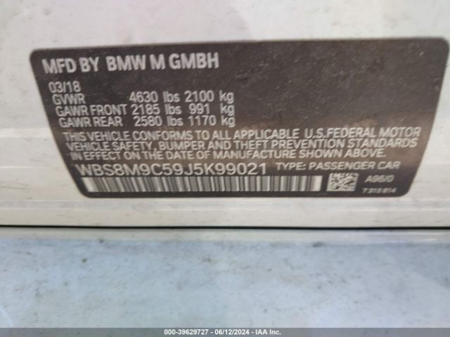 Photo 8 VIN: WBS8M9C59J5K99021 - BMW M3 