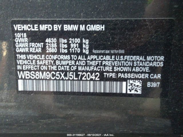 Photo 8 VIN: WBS8M9C5XJ5L72042 - BMW M3 