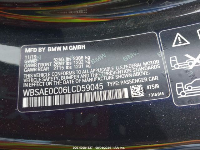 Photo 8 VIN: WBSAE0C06LCD59045 - BMW M8 