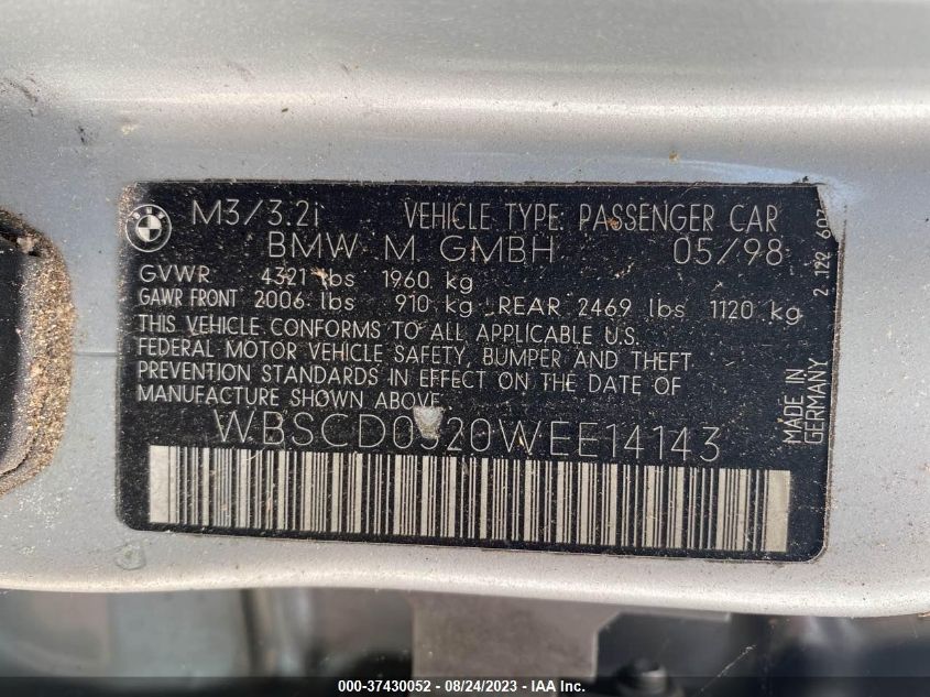 Photo 8 VIN: WBSCD0320WEE14143 - BMW 3ER 