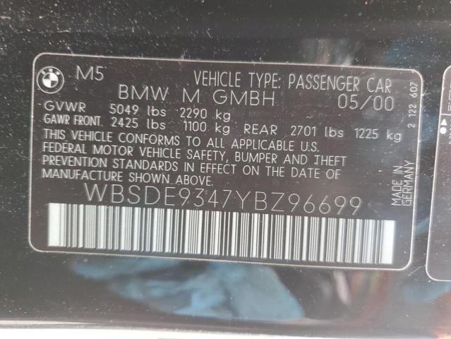 Photo 11 VIN: WBSDE9347YBZ96699 - BMW M5 