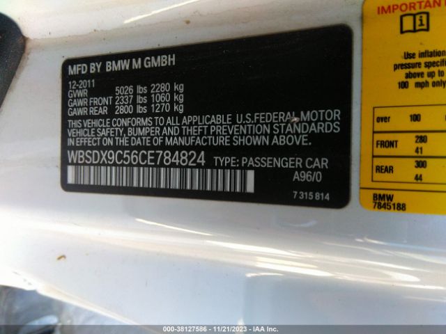 Photo 8 VIN: WBSDX9C56CE784824 - BMW M3 