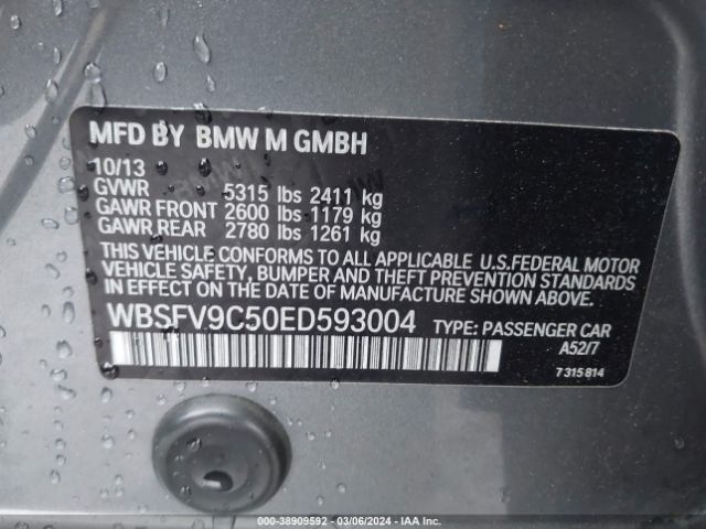 Photo 8 VIN: WBSFV9C50ED593004 - BMW M5 