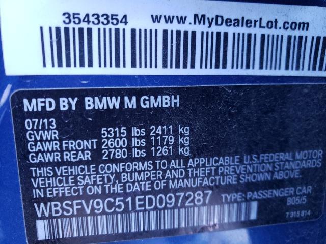 Photo 9 VIN: WBSFV9C51ED097287 - BMW M5 