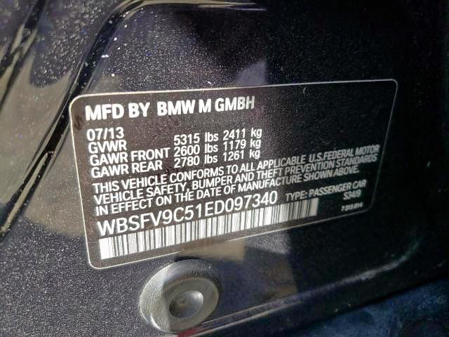 Photo 9 VIN: WBSFV9C51ED097340 - BMW M5 