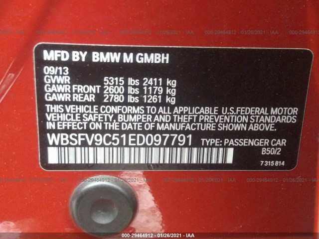 Photo 8 VIN: WBSFV9C51ED097791 - BMW M5 