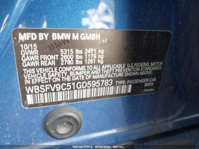 Photo 8 VIN: WBSFV9C51GD595783 - BMW M5 