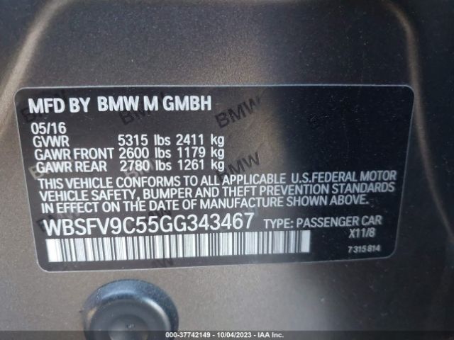 Photo 8 VIN: WBSFV9C55GG343467 - BMW M5 