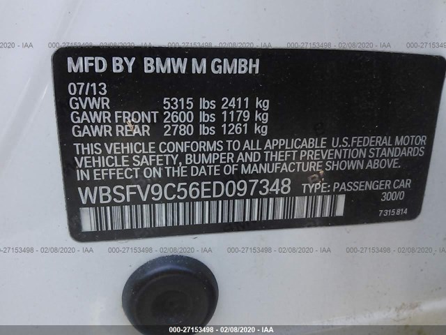 Photo 8 VIN: WBSFV9C56ED097348 - BMW M5 