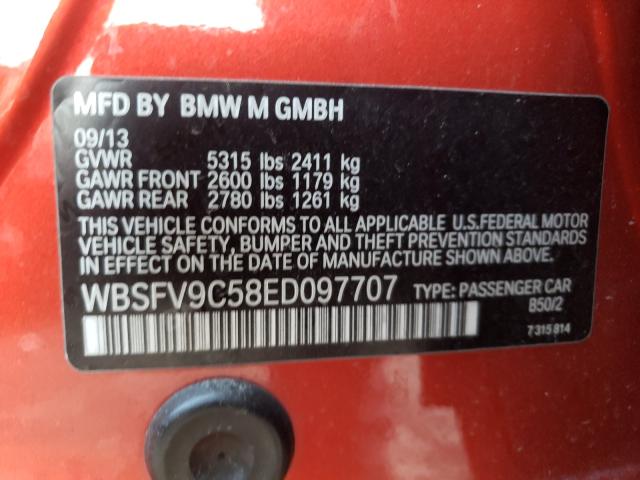 Photo 9 VIN: WBSFV9C58ED097707 - BMW M5 