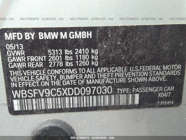 Photo 8 VIN: WBSFV9C5XDD097030 - BMW M5 