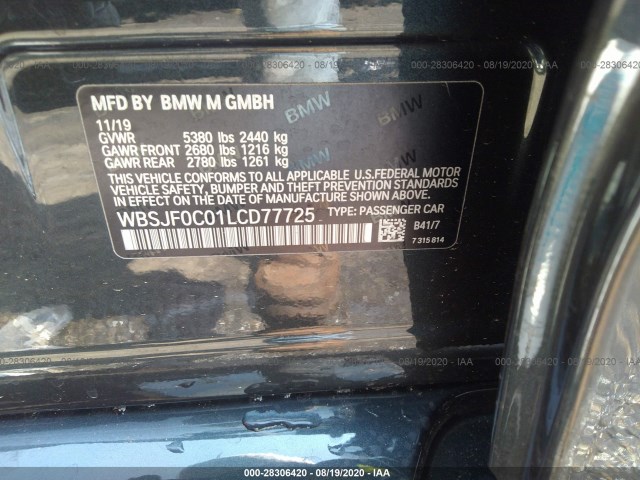 Photo 8 VIN: WBSJF0C01LCD77725 - BMW M5 