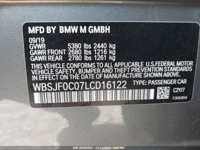 Photo 8 VIN: WBSJF0C07LCD16122 - BMW M5 