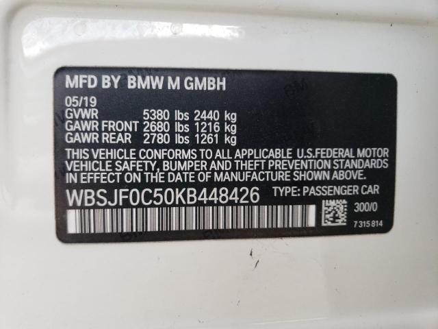 Photo 9 VIN: WBSJF0C50KB448426 - BMW M5 