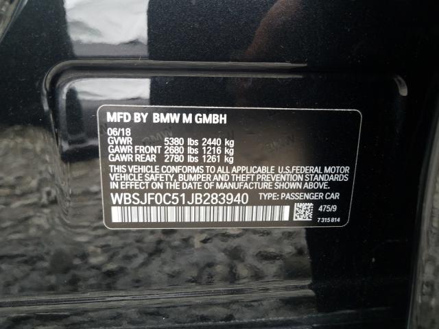 Photo 9 VIN: WBSJF0C51JB283940 - BMW M5 