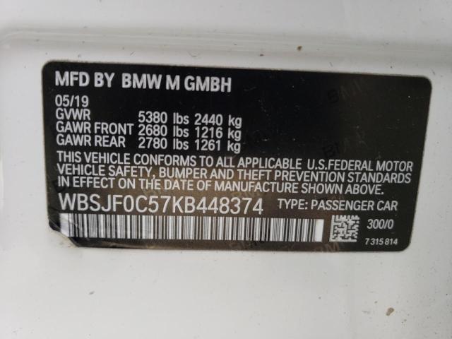 Photo 12 VIN: WBSJF0C57KB448374 - BMW M5 