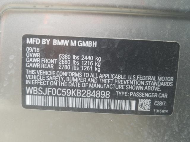 Photo 9 VIN: WBSJF0C59KB284898 - BMW M5 