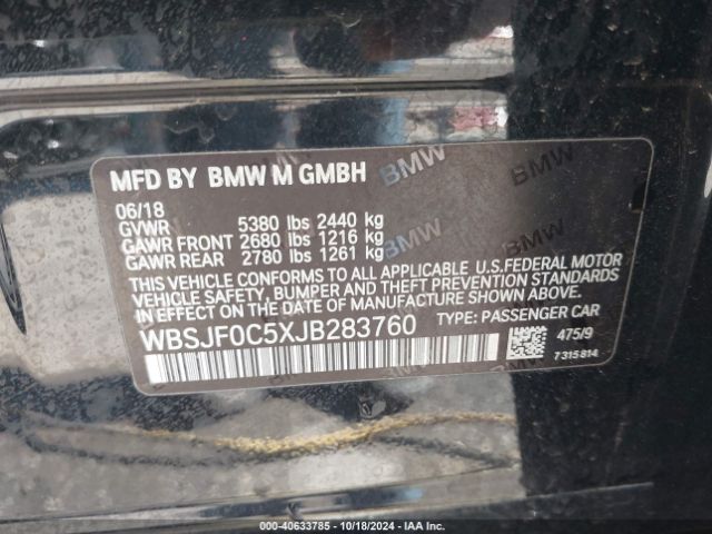 Photo 8 VIN: WBSJF0C5XJB283760 - BMW M5 